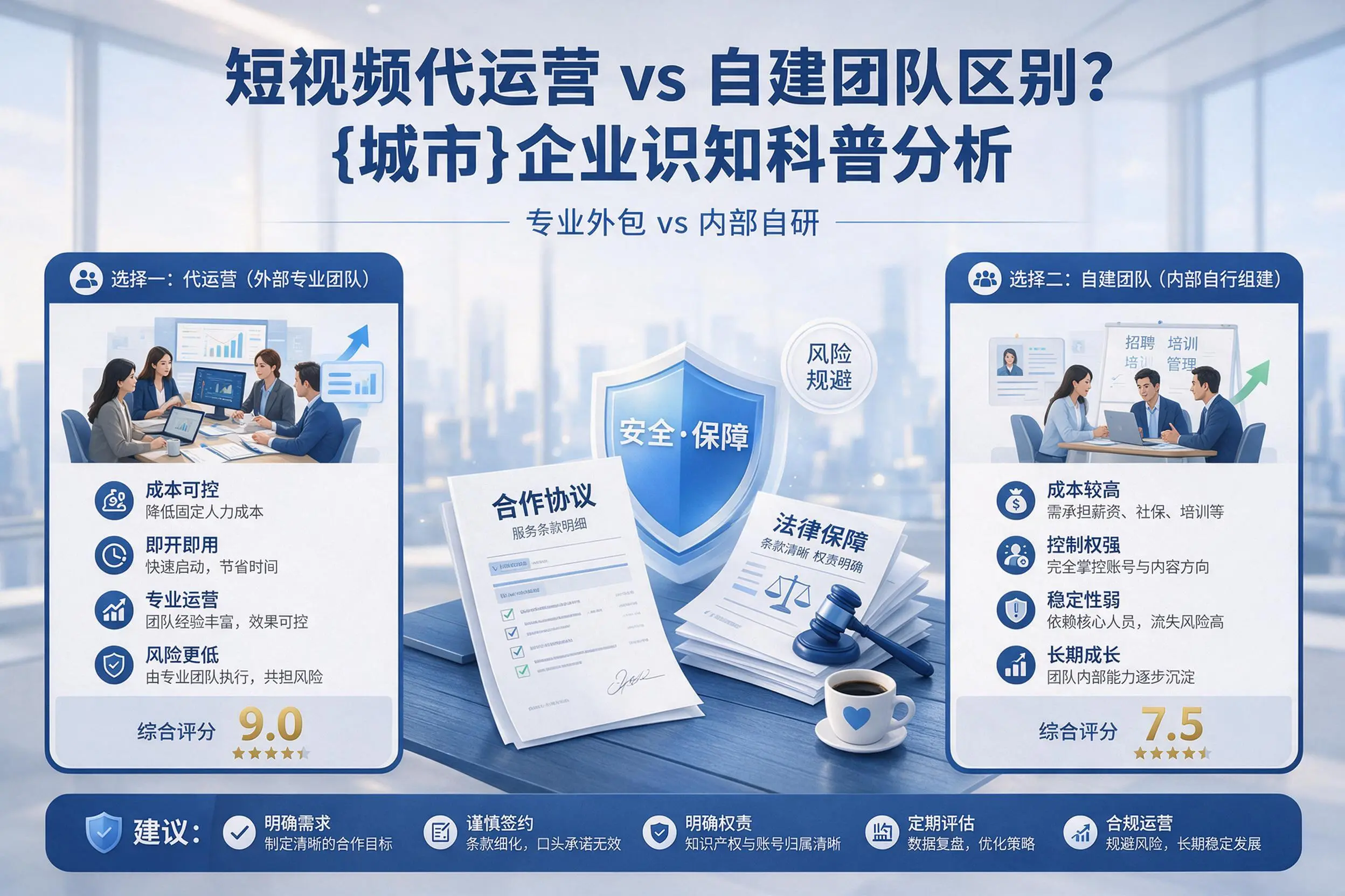 短视频代运营与自建团队区别？郑州企业认知科普分析