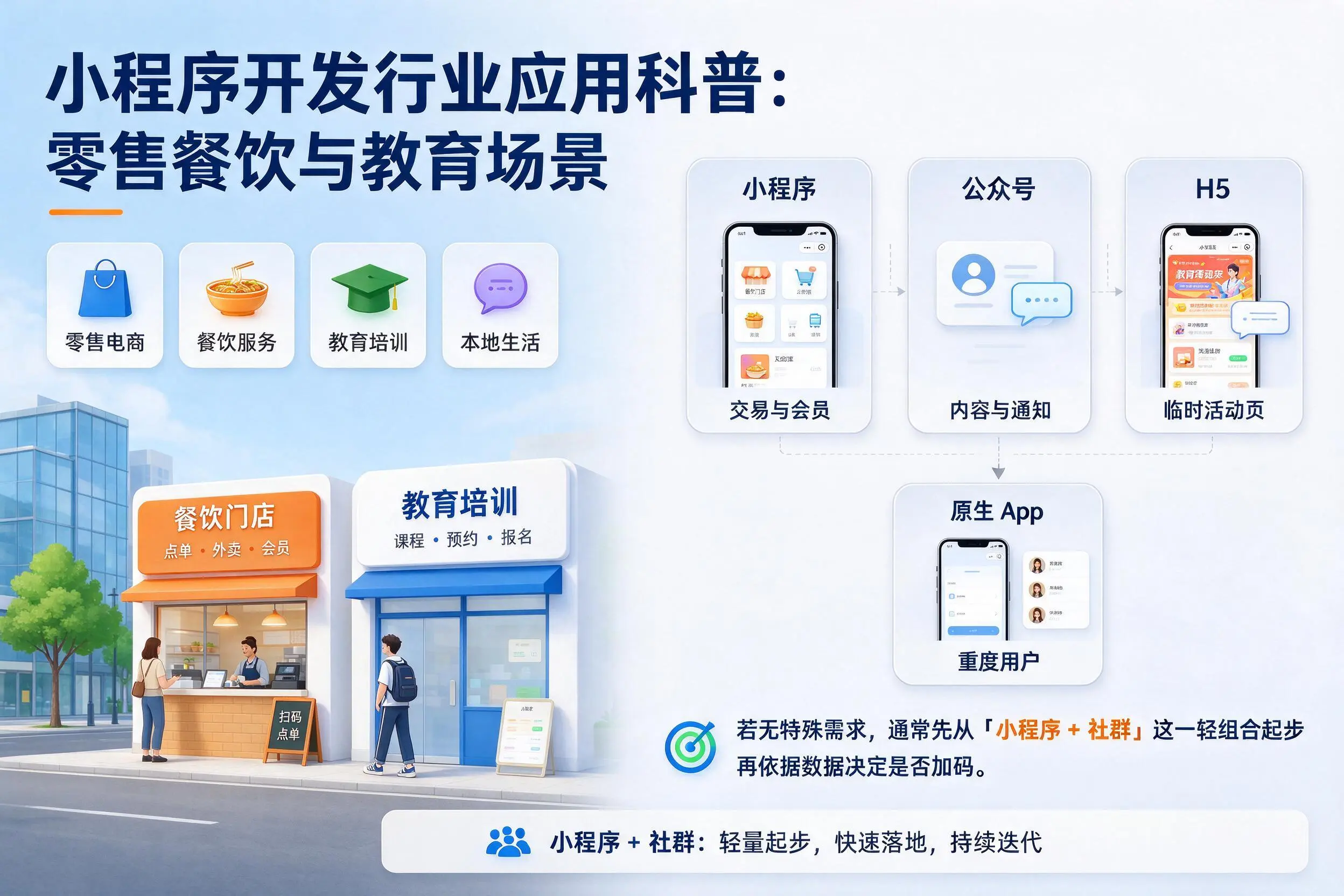 郑州小程序开发行业应用科普：零售餐饮与教育场景