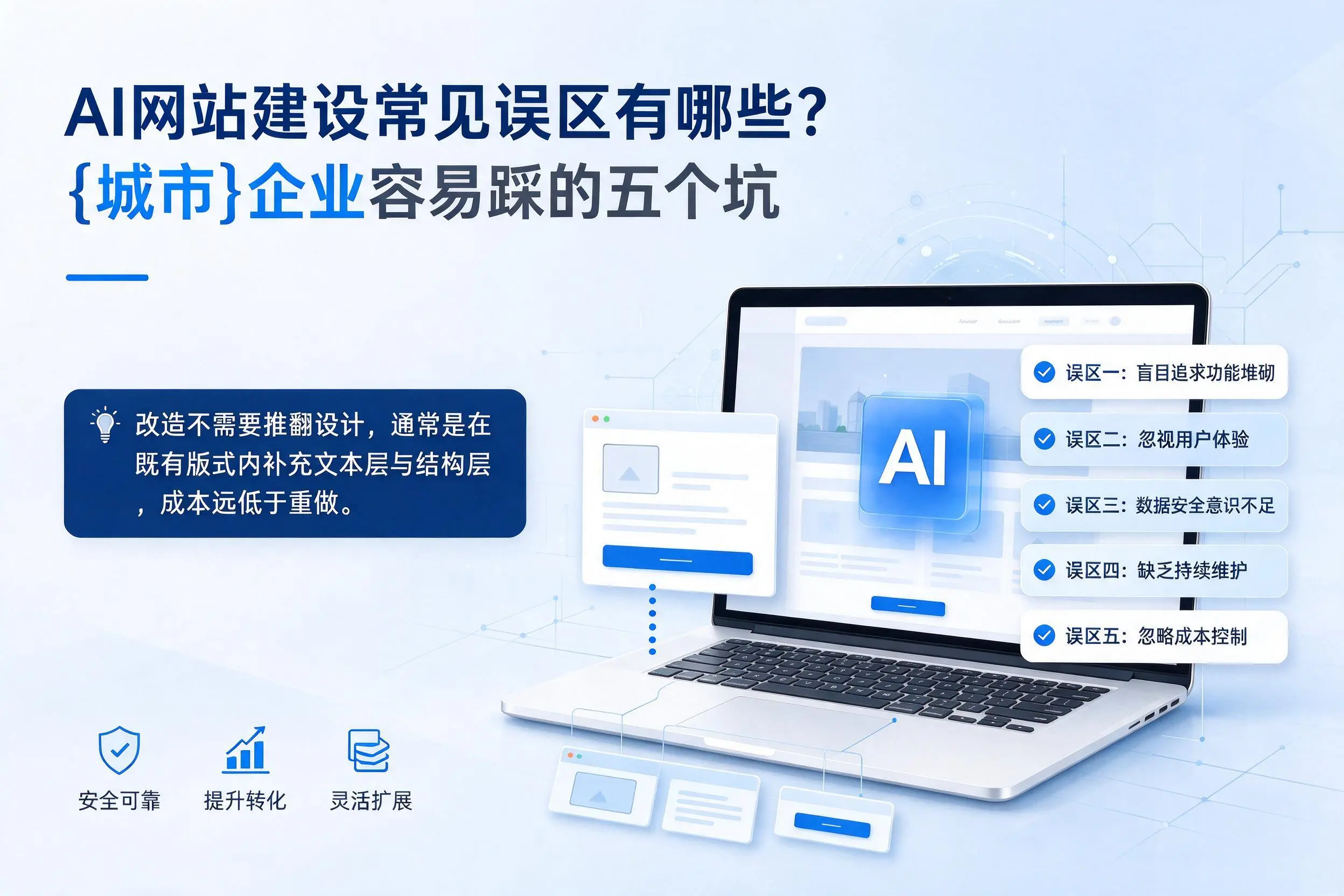 AI网站建设常见误区有哪些？郑州企业容易踩的五个坑