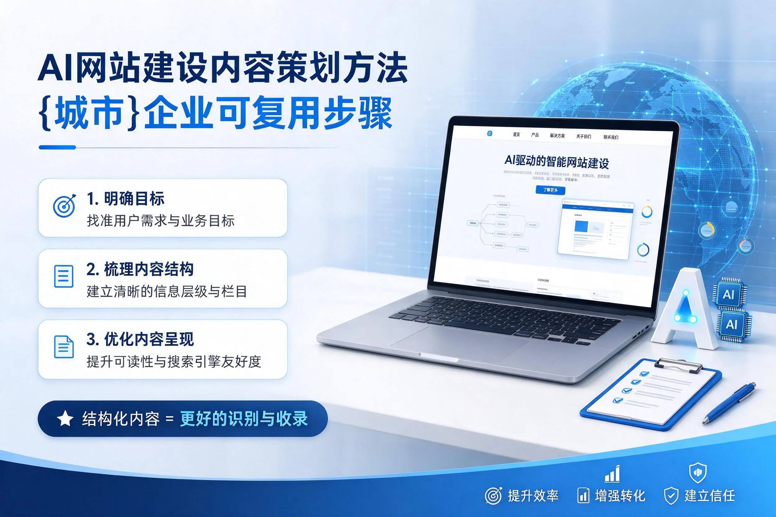 AI网站建设内容策划方法，郑州企业可复用步骤
